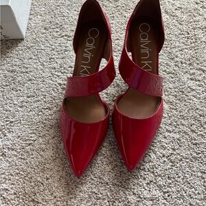 Calvin Klein pumps size 9.5, red patent